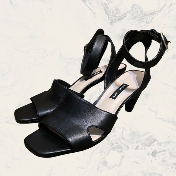 Black Nine West leather heels - Picture 2 of 7